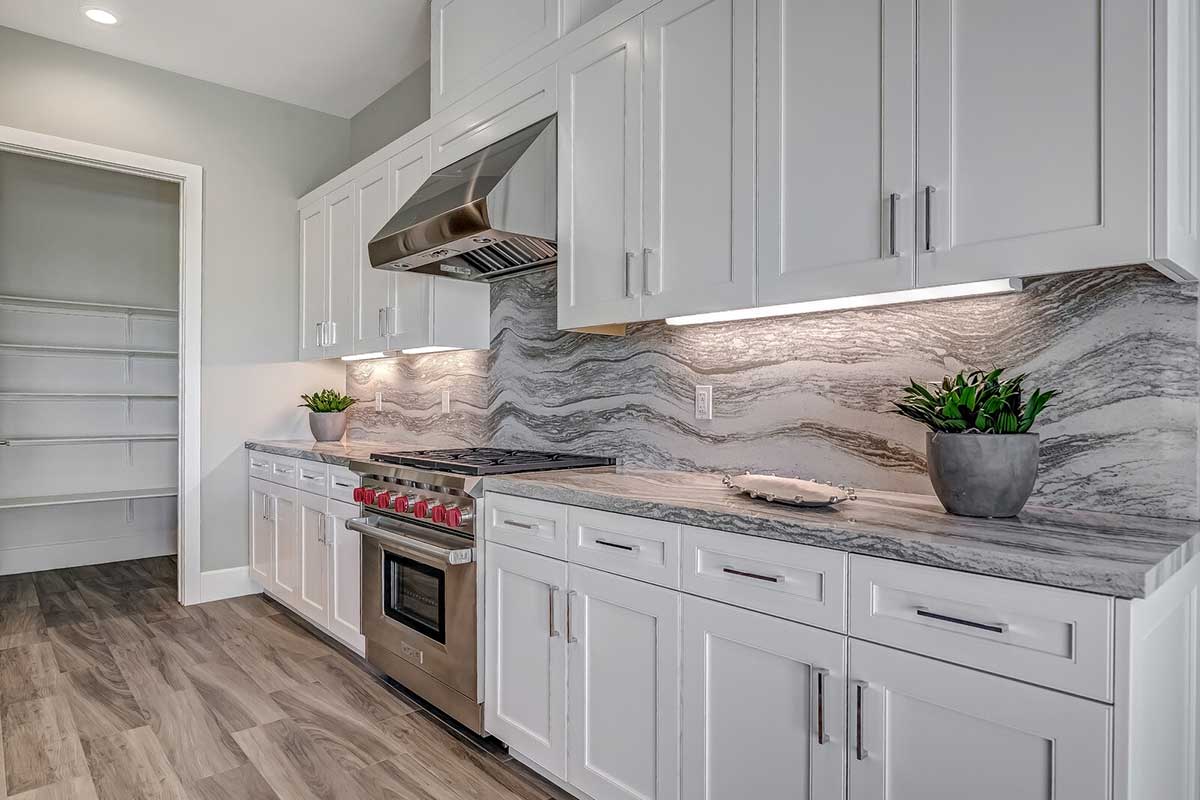 kitchen with gas stove rendering.