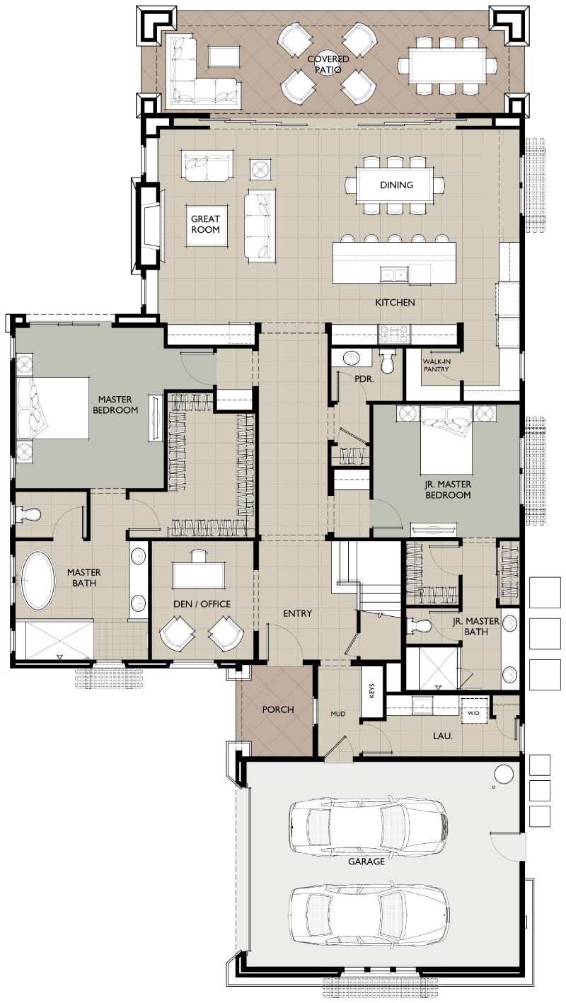  artist rendering of the footprint for plan 1-1.