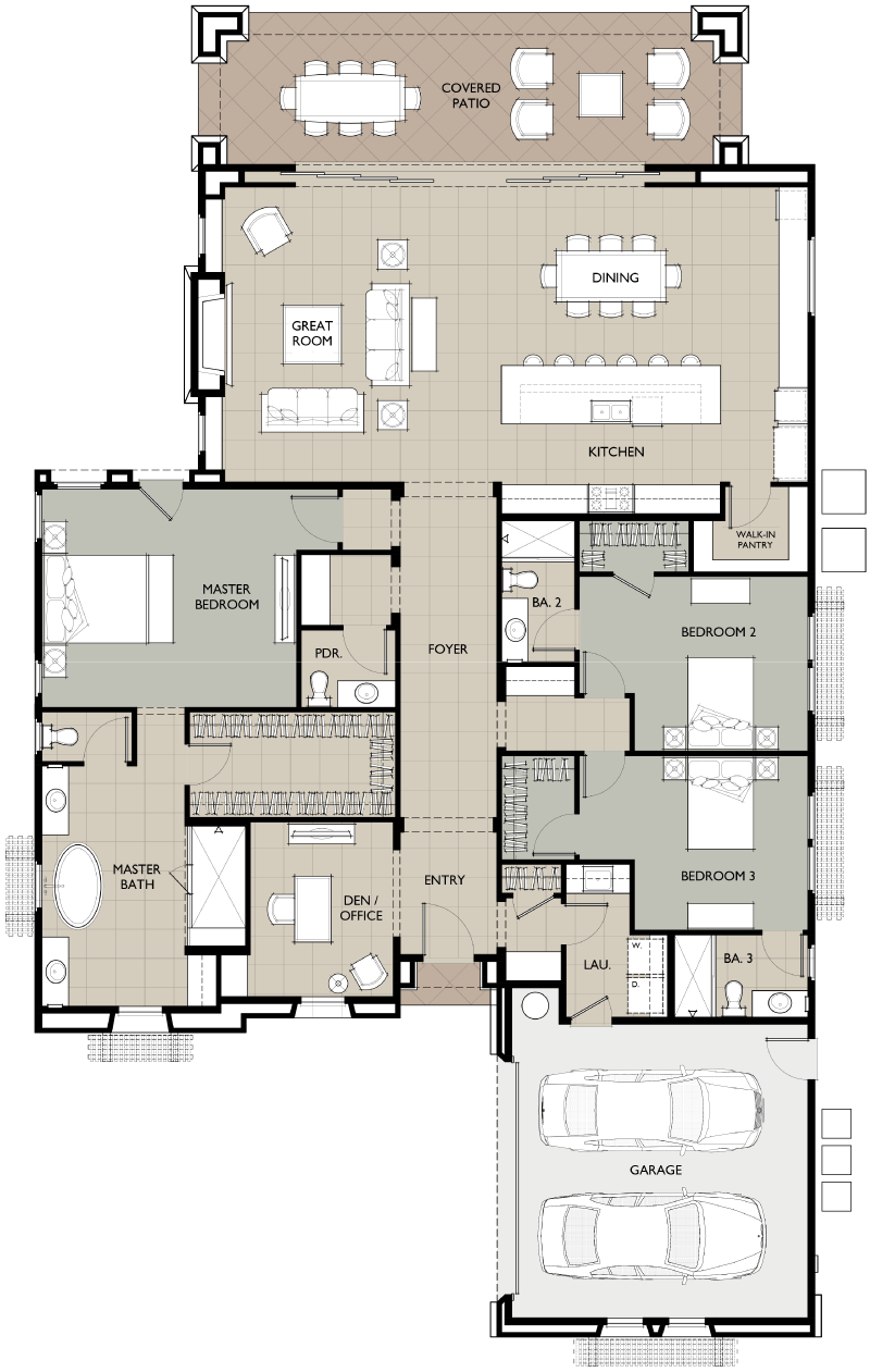  artist rendering of the footprint for plan 1.